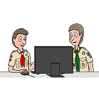 Scouts Using the Internet Cartoon - Courtesy of Richard Diesslin - Click to See More Cartoons