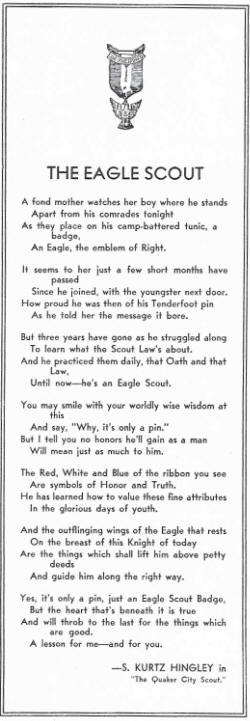 Original Poem - The Eagle Scout by S. Kurtz Hingley